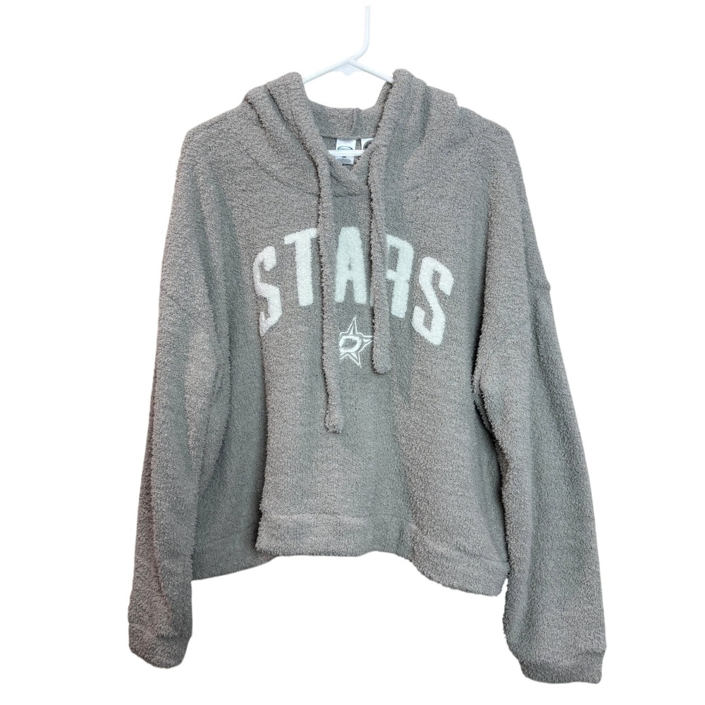 Dallas Stars Hockey Concepts Sport Womens 2XL Gray Plush Hoodie‎ Comfy Cozy NHL